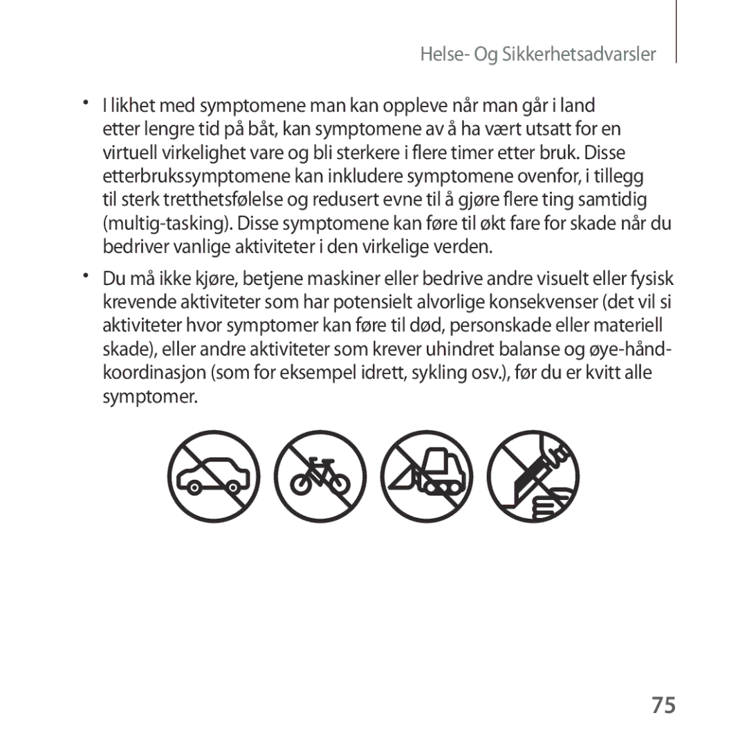 Samsung SM-R324NZAANEE manual Helse- Og Sikkerhetsadvarsler 