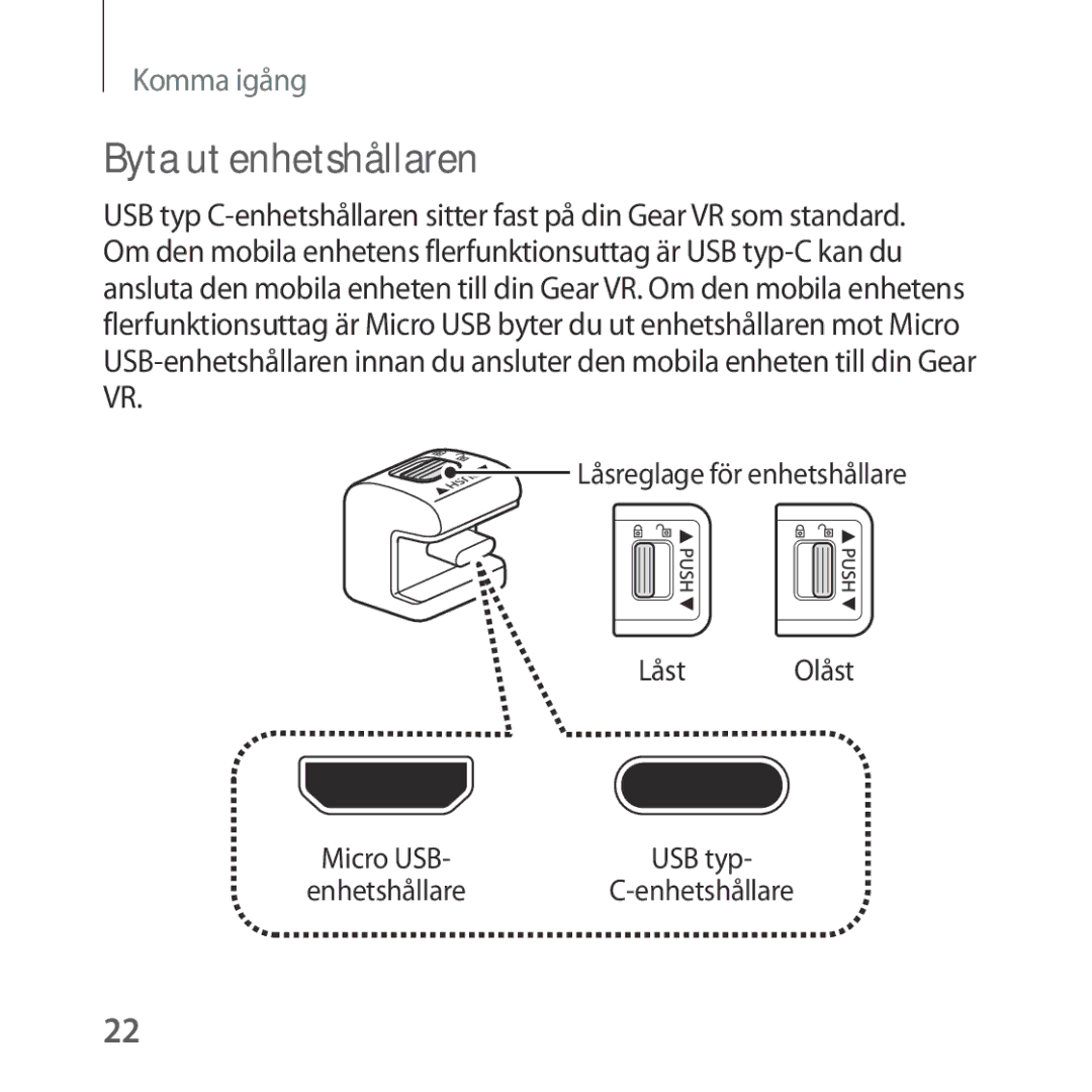 Samsung SM-R324NZAANEE manual Byta ut enhetshållaren 