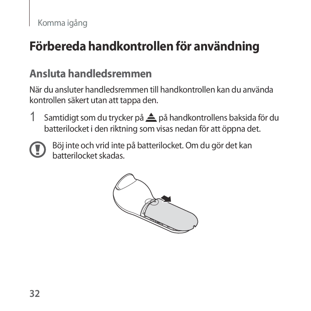 Samsung SM-R324NZAANEE manual Förbereda handkontrollen för användning, Ansluta handledsremmen 