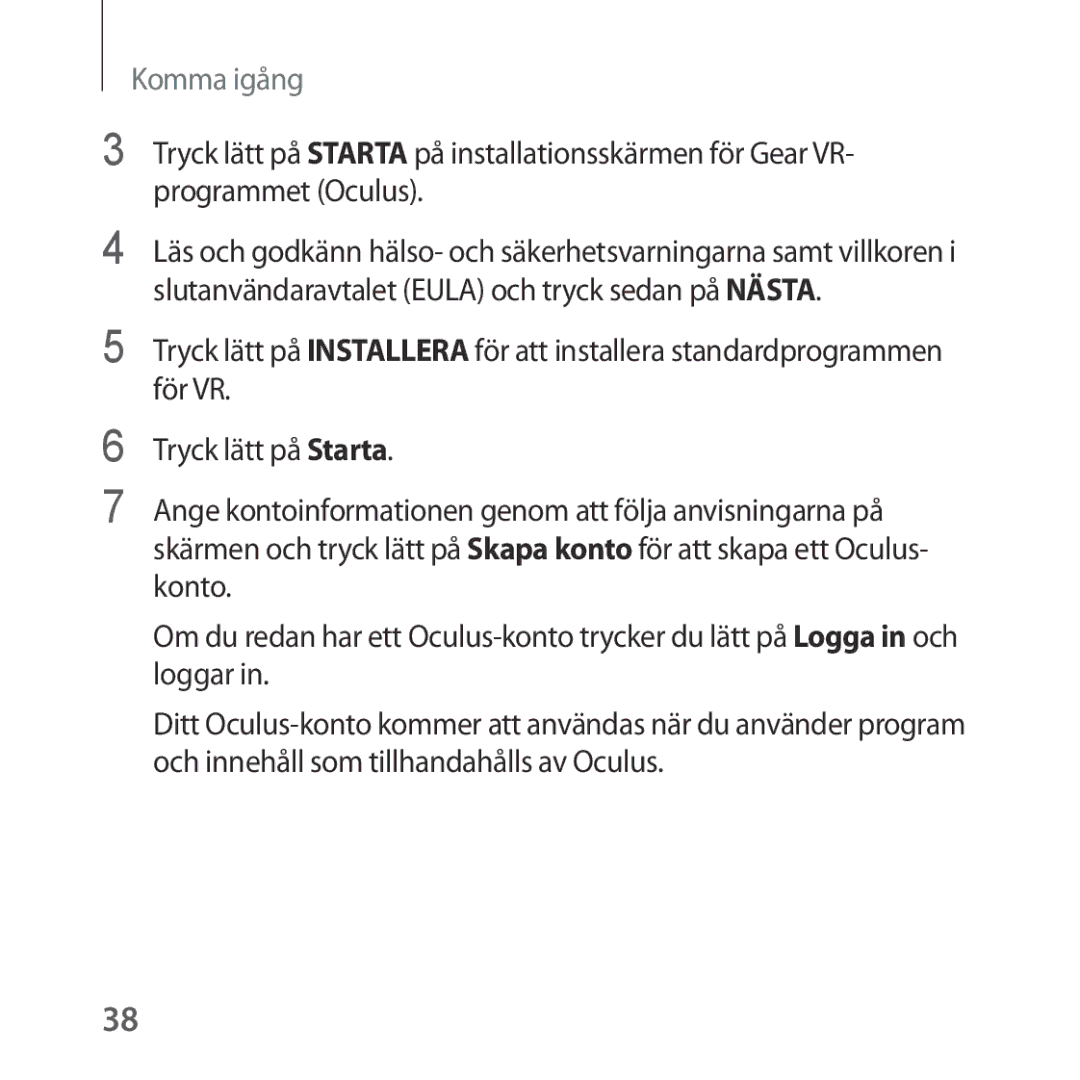 Samsung SM-R324NZAANEE manual Komma igång 