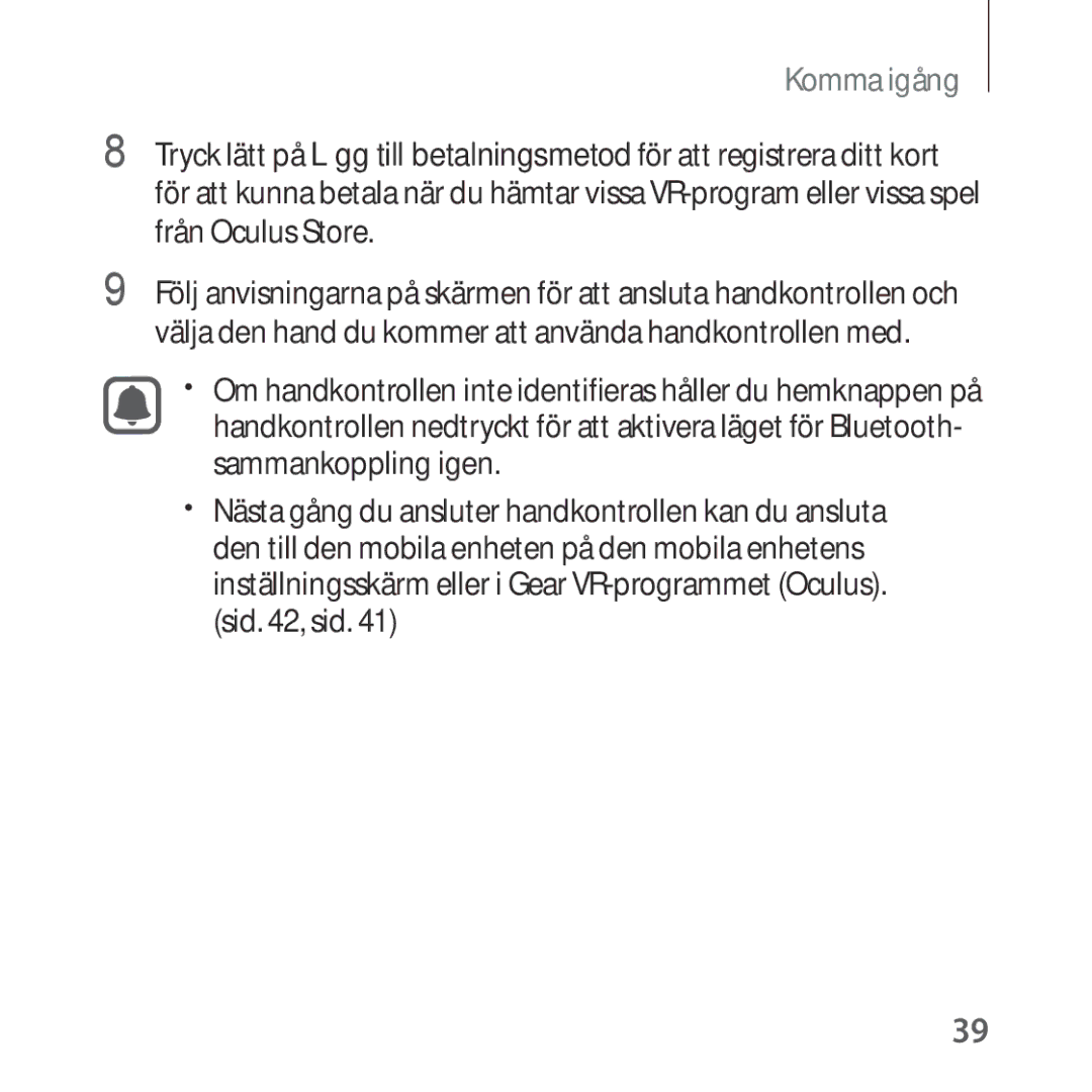 Samsung SM-R324NZAANEE manual Komma igång 