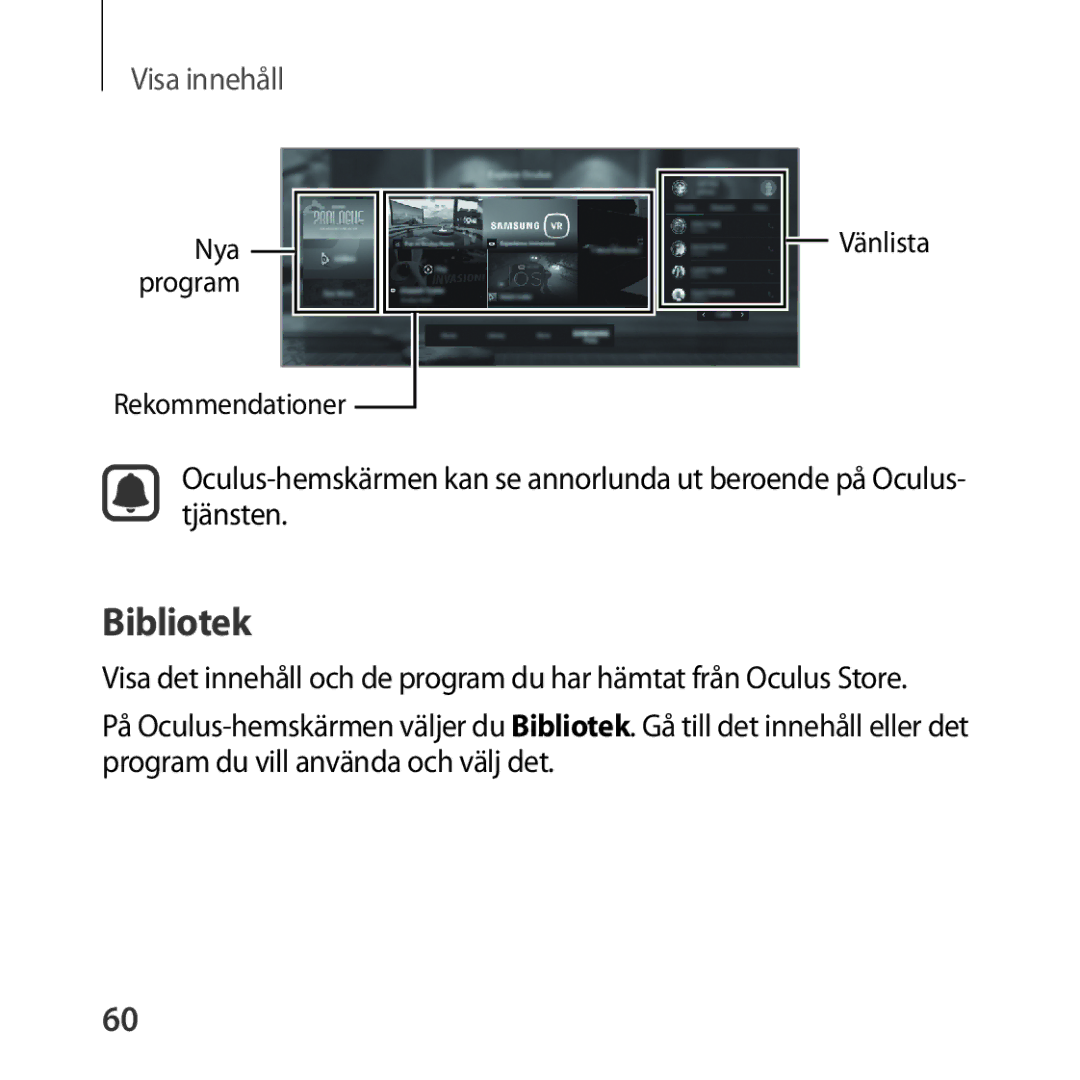 Samsung SM-R324NZAANEE manual Bibliotek, Visa innehåll 