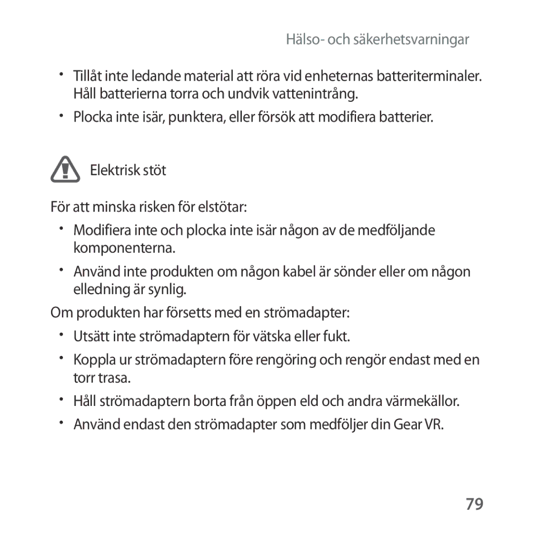 Samsung SM-R324NZAANEE manual Hälso- och säkerhetsvarningar 