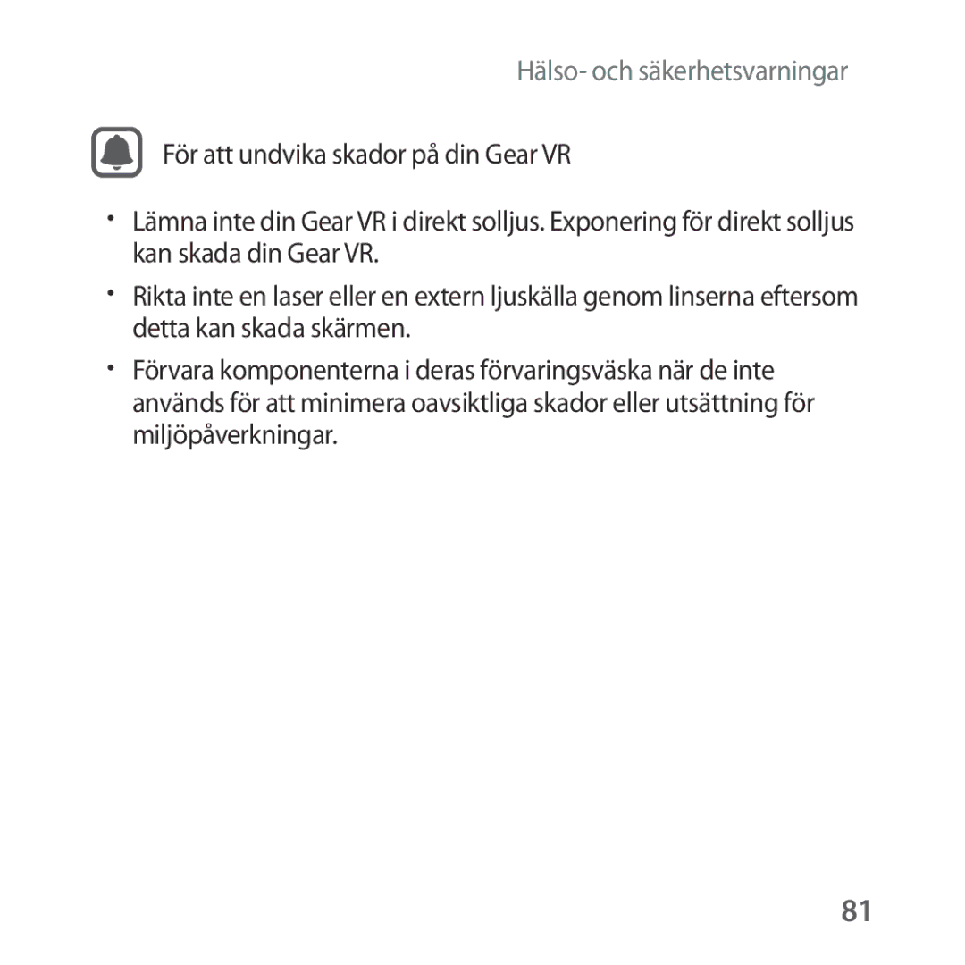 Samsung SM-R324NZAANEE manual Hälso- och säkerhetsvarningar 