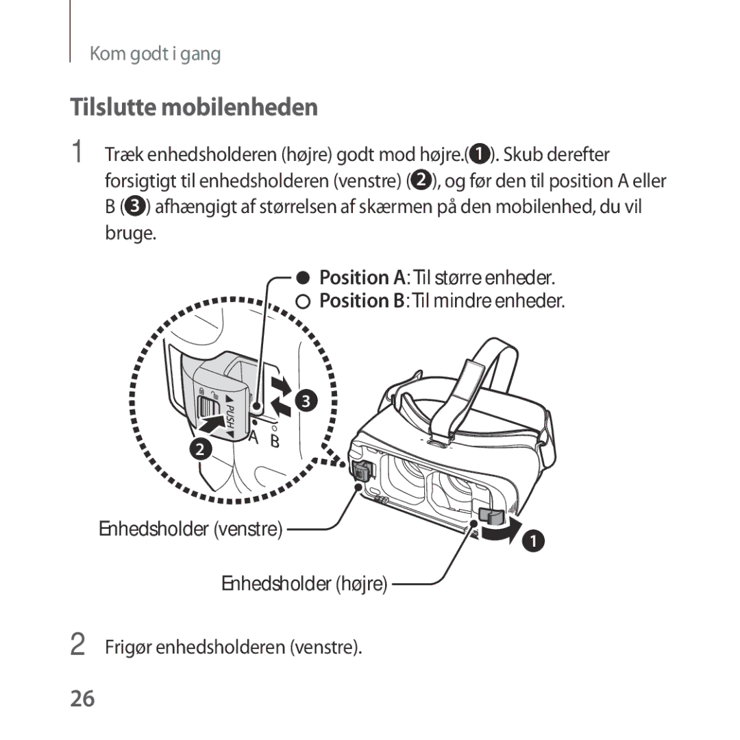 Samsung SM-R324NZAANEE manual Tilslutte mobilenheden 