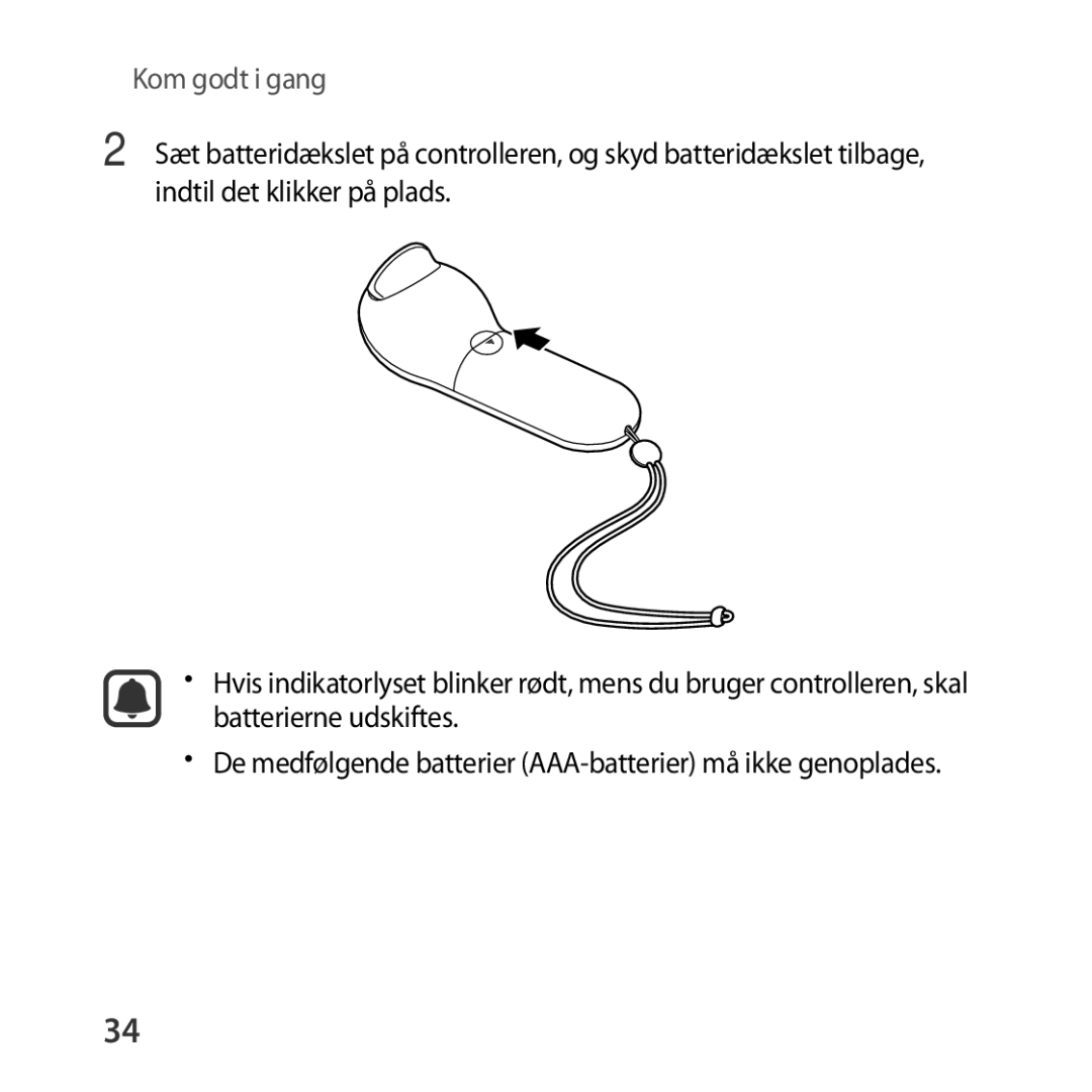 Samsung SM-R324NZAANEE manual De medfølgende batterier AAA-batterier må ikke genoplades 