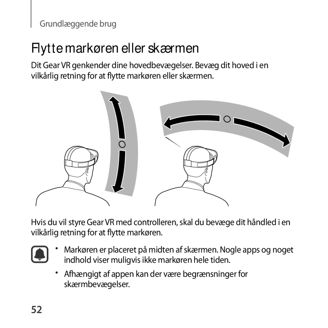 Samsung SM-R324NZAANEE manual Flytte markøren eller skærmen 