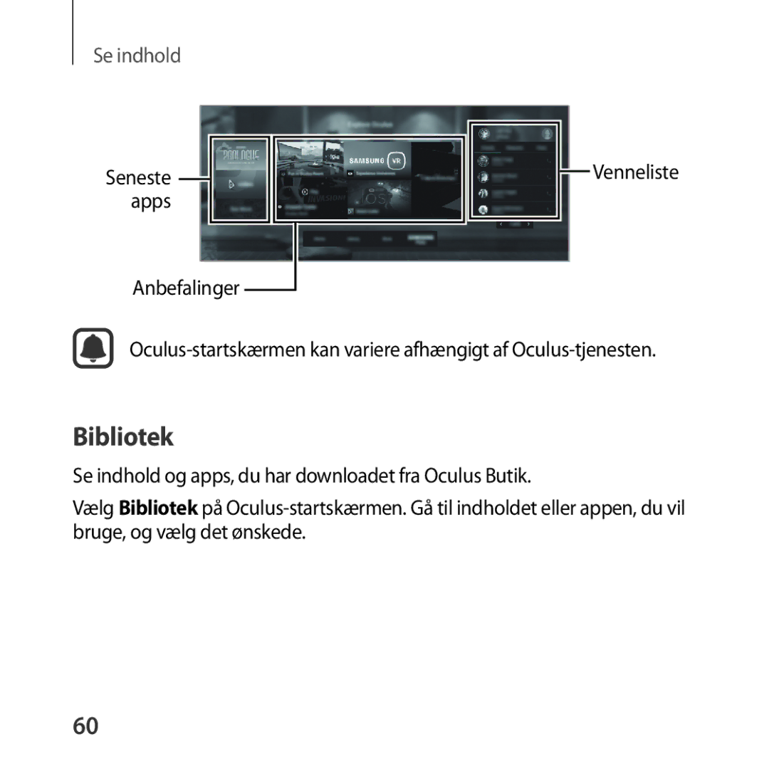 Samsung SM-R324NZAANEE manual Bibliotek, Se indhold 