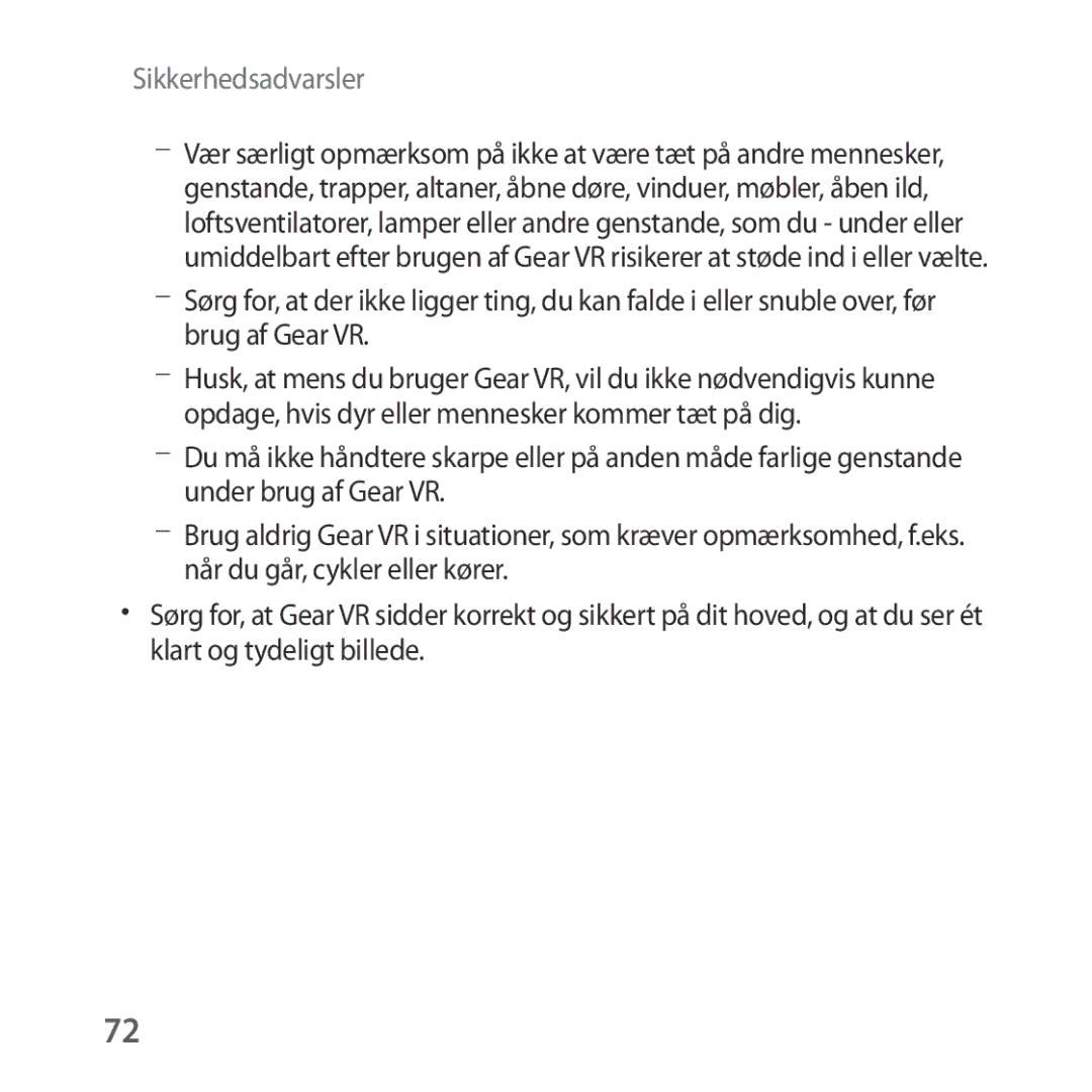 Samsung SM-R324NZAANEE manual Sikkerhedsadvarsler 