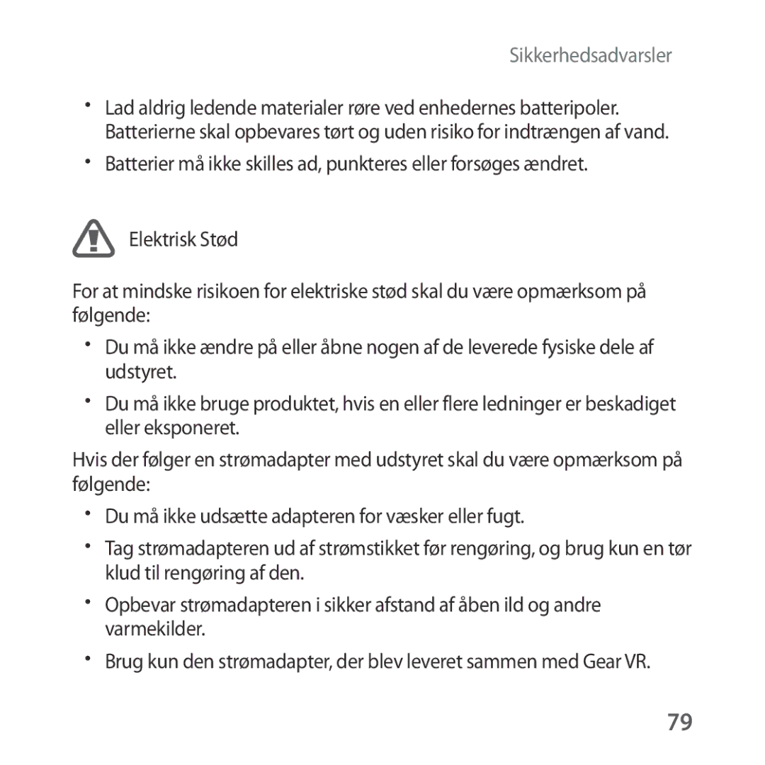 Samsung SM-R324NZAANEE manual Sikkerhedsadvarsler 