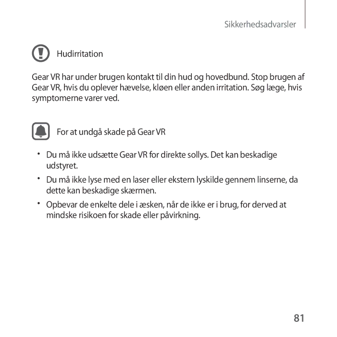 Samsung SM-R324NZAANEE manual Sikkerhedsadvarsler 