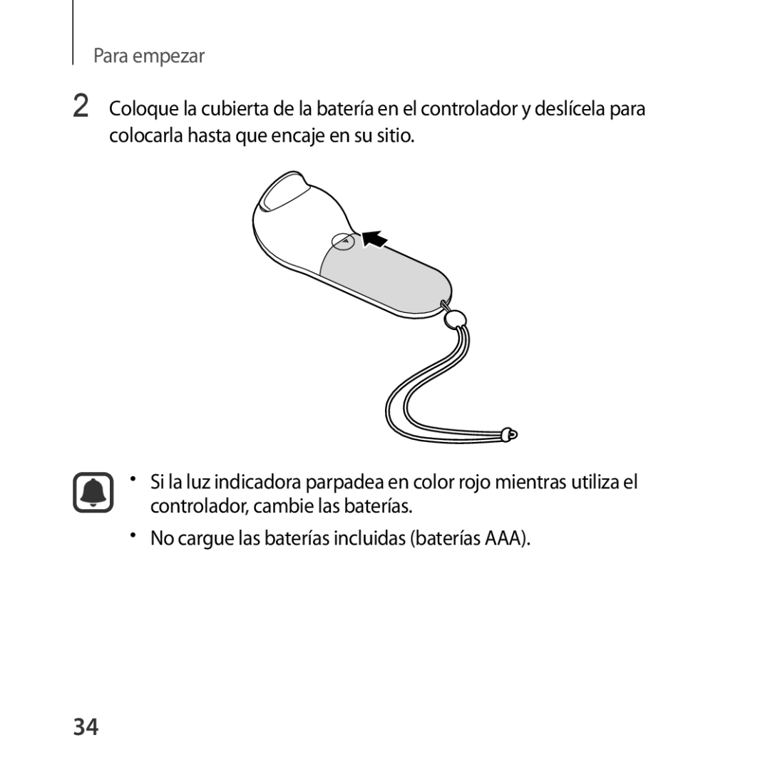 Samsung SM-R324NZAAPHE manual No cargue las baterías incluidas baterías AAA 