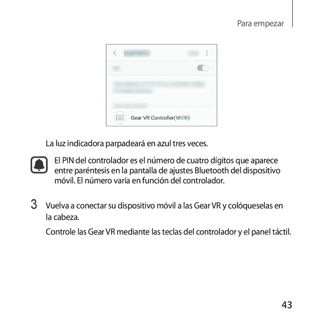 Samsung SM-R324NZAAPHE manual La luz indicadora parpadeará en azul tres veces 