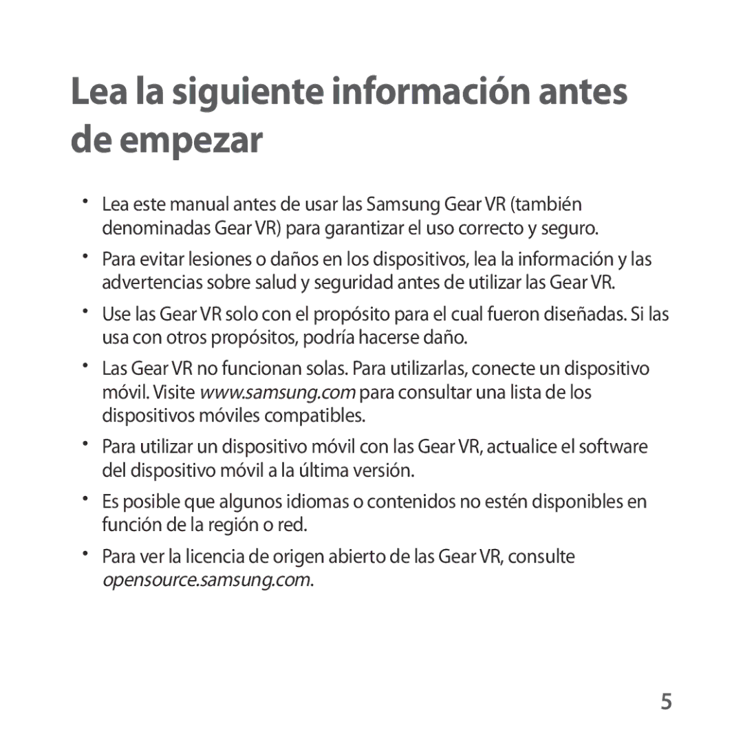 Samsung SM-R324NZAAPHE manual Lea la siguiente información antes de empezar 