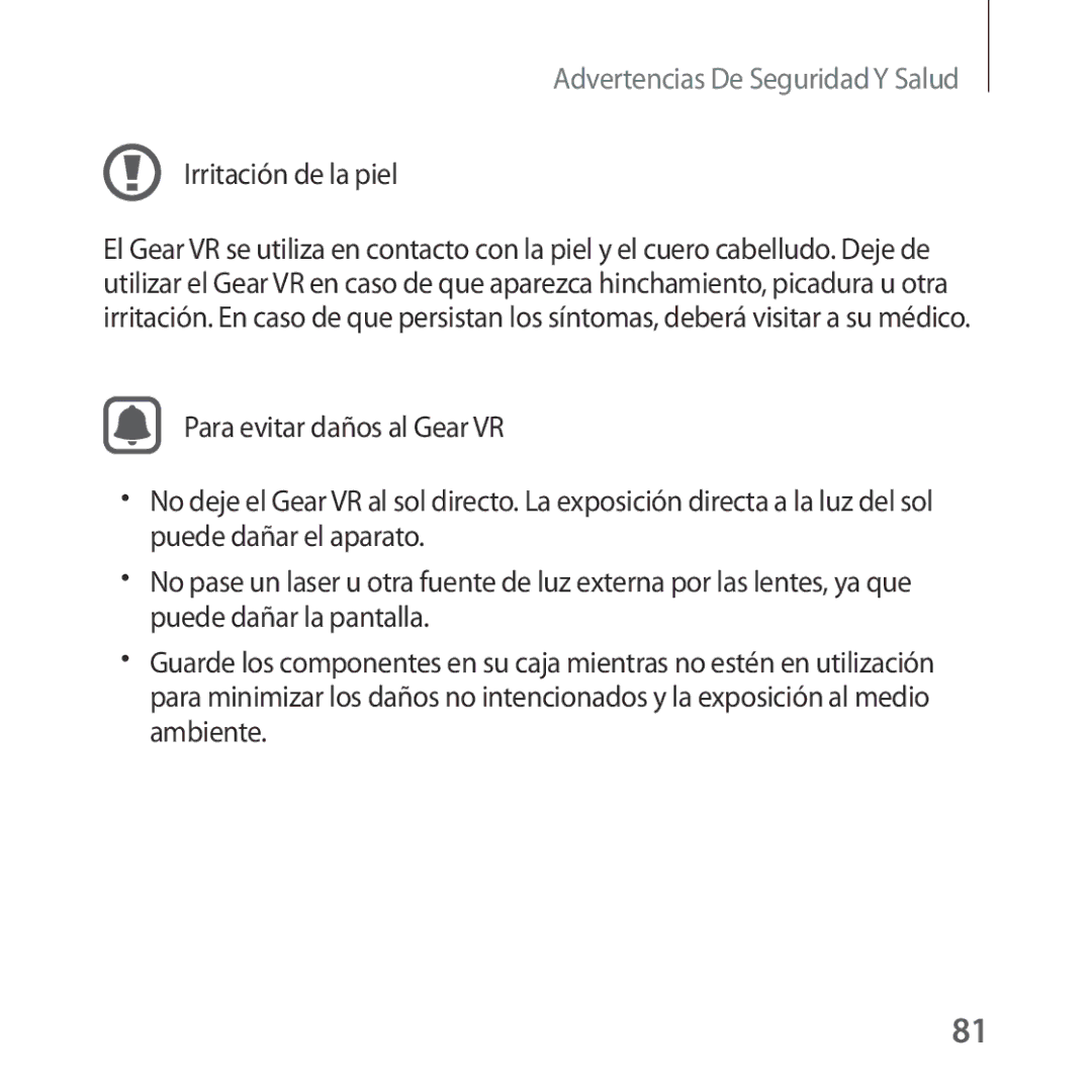 Samsung SM-R324NZAAPHE manual Irritación de la piel 