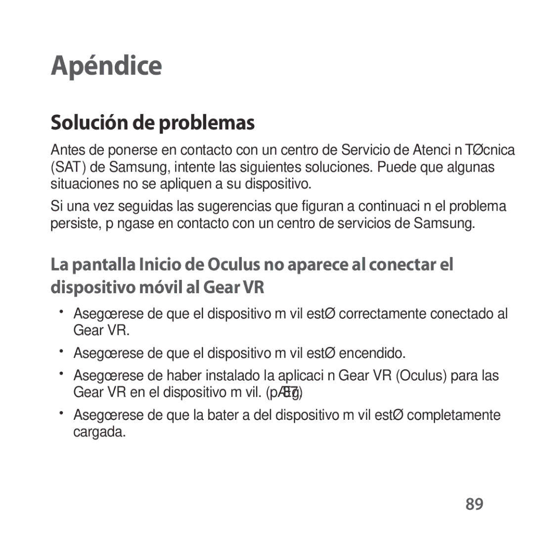 Samsung SM-R324NZAAPHE manual Apéndice, Solución de problemas 