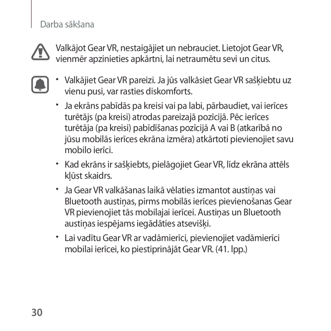 Samsung SM-R324NZAASEB manual Darba sākšana 