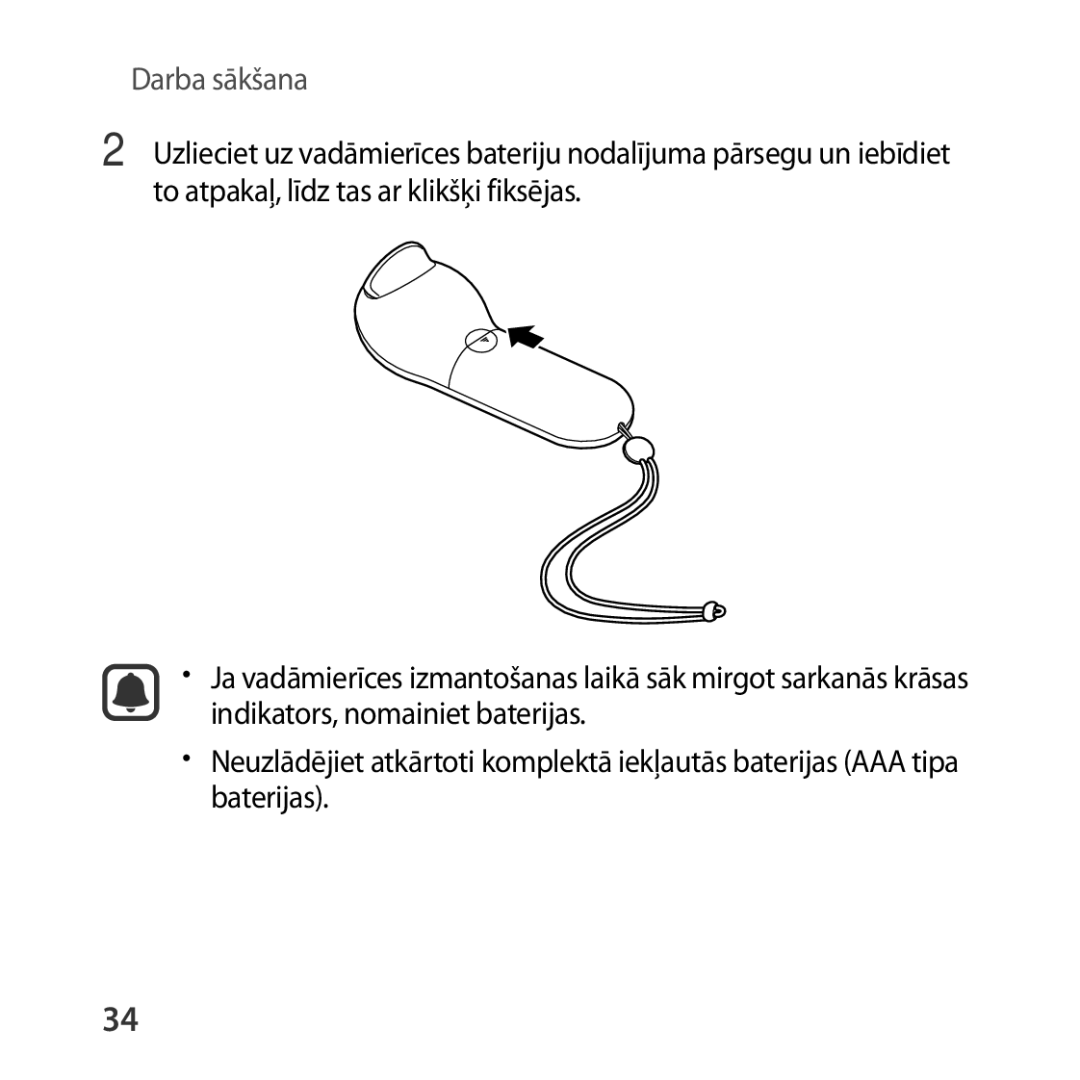 Samsung SM-R324NZAASEB manual Darba sākšana 