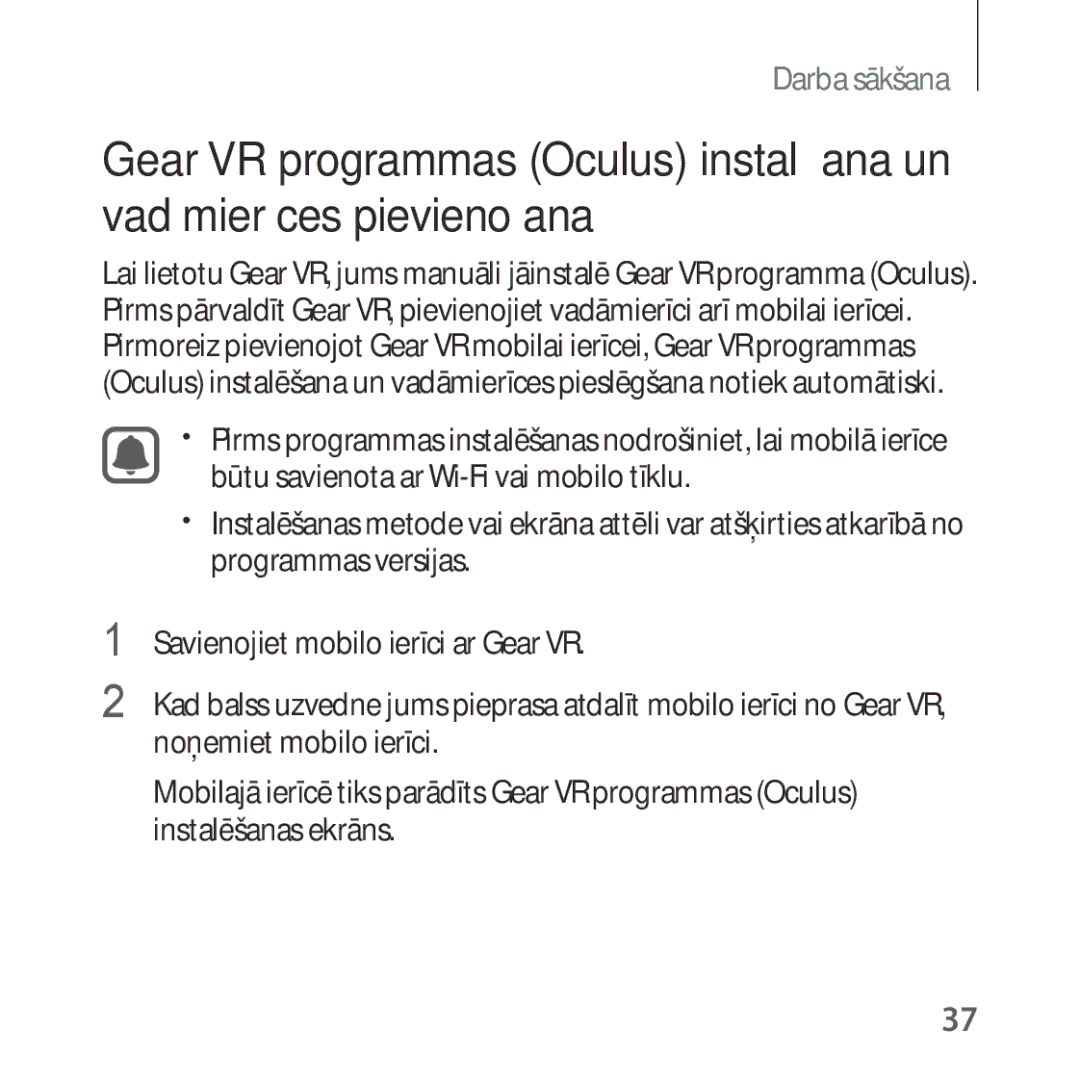 Samsung SM-R324NZAASEB manual Darba sākšana 