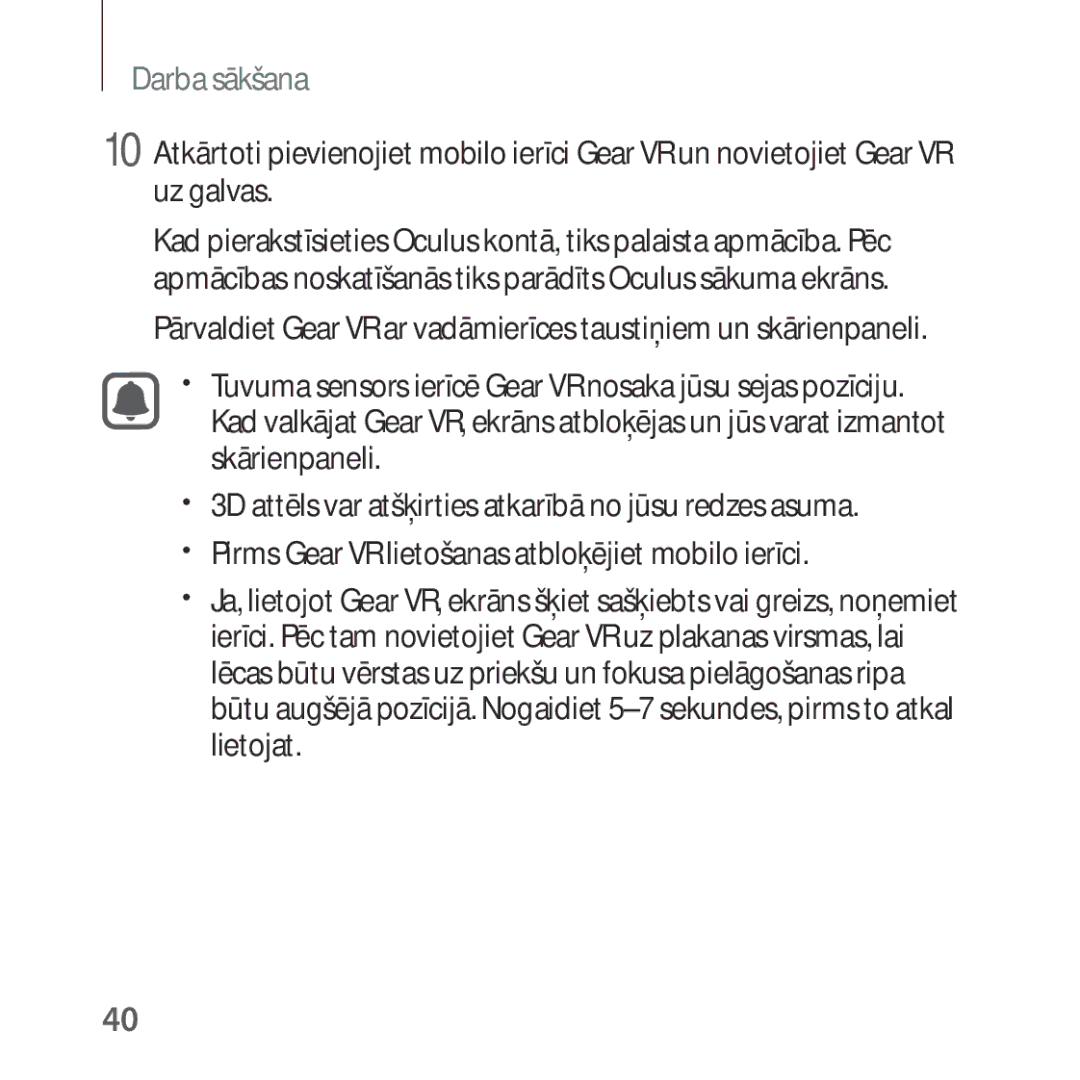 Samsung SM-R324NZAASEB manual Darba sākšana 