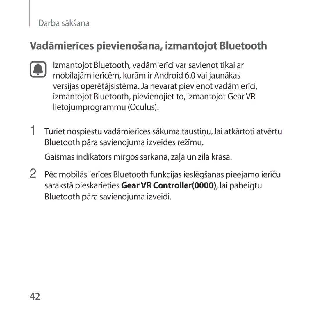 Samsung SM-R324NZAASEB manual Vadāmierīces pievienošana, izmantojot Bluetooth 