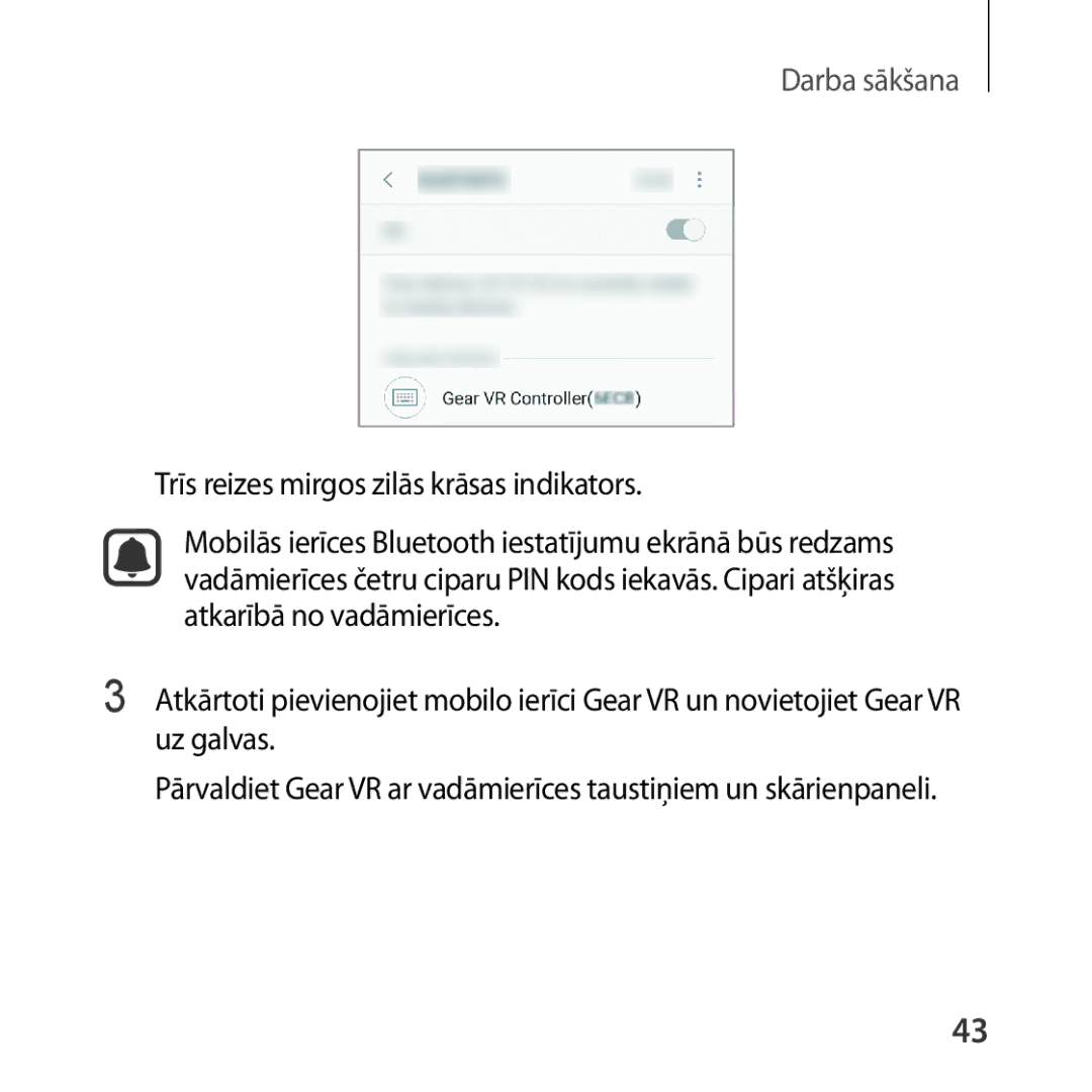 Samsung SM-R324NZAASEB manual Darba sākšana 