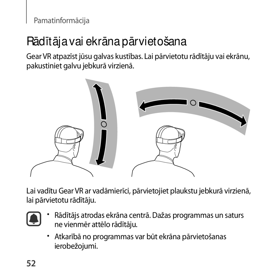 Samsung SM-R324NZAASEB manual Rādītāja vai ekrāna pārvietošana 