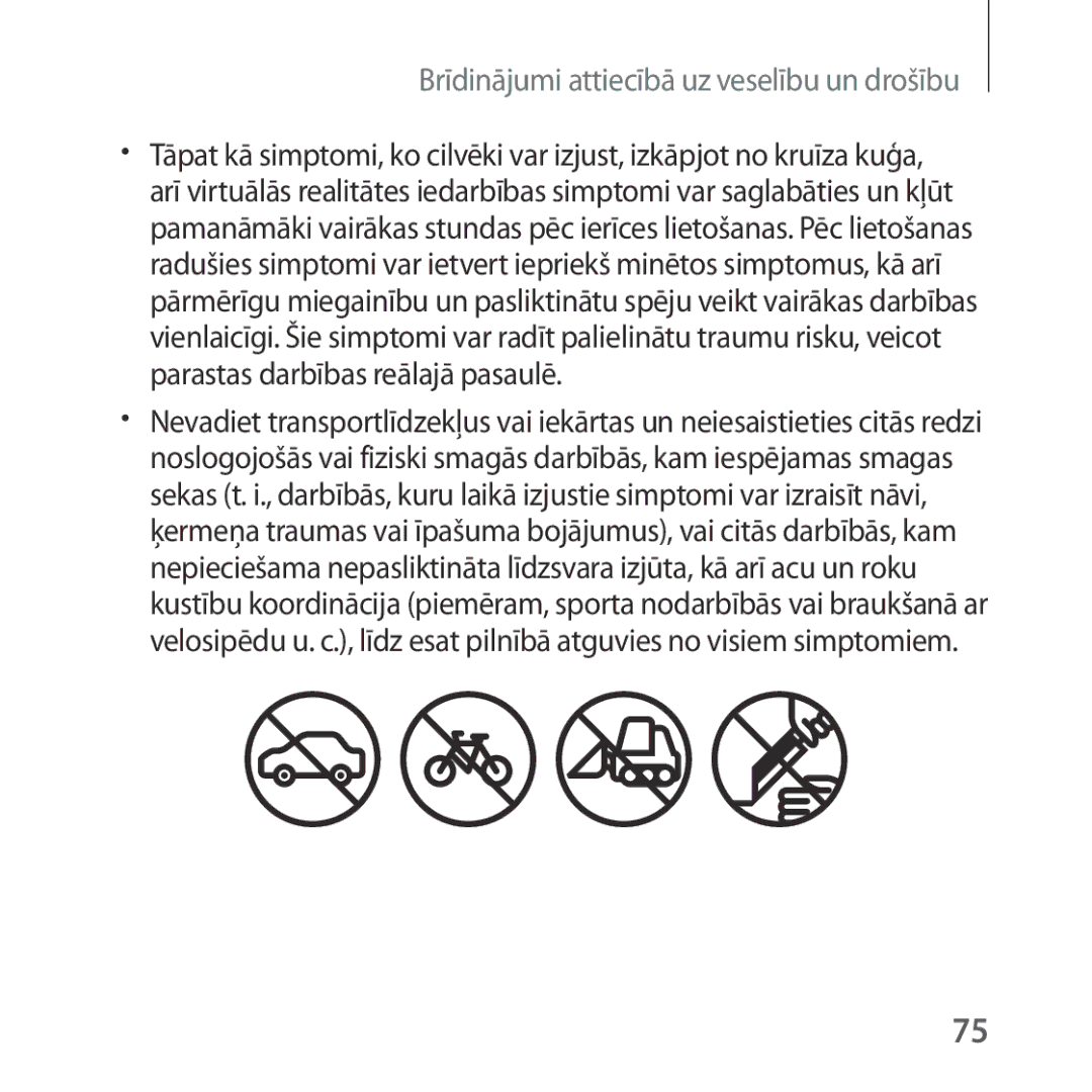 Samsung SM-R324NZAASEB manual Brīdinājumi attiecībā uz veselību un drošību 