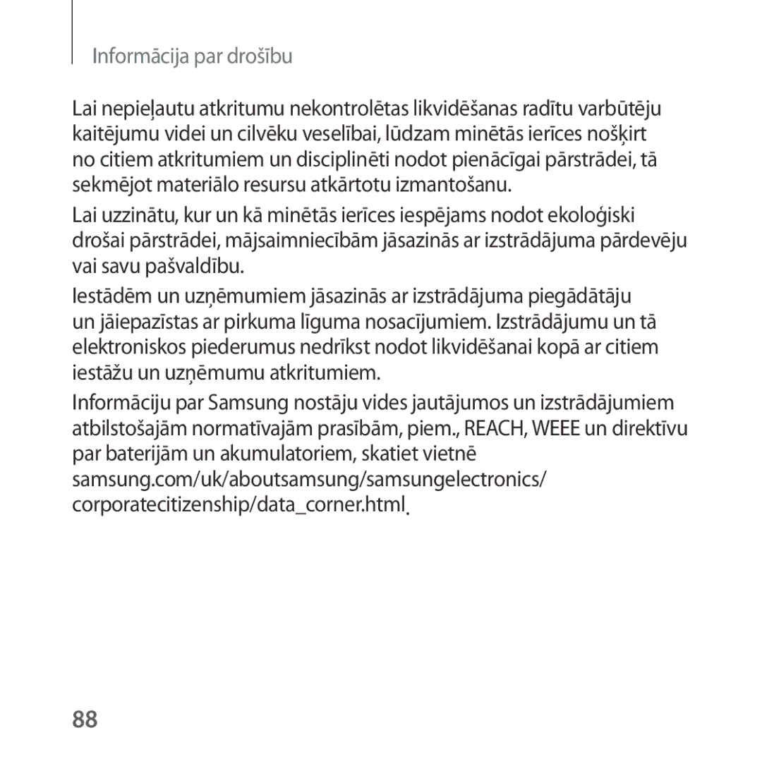 Samsung SM-R324NZAASEB manual Informācija par drošību 