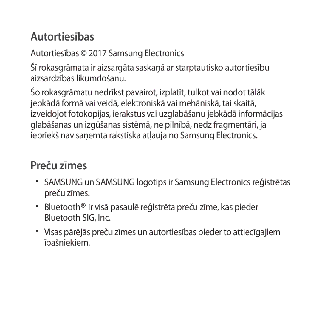 Samsung SM-R324NZAASEB manual Autortiesības 