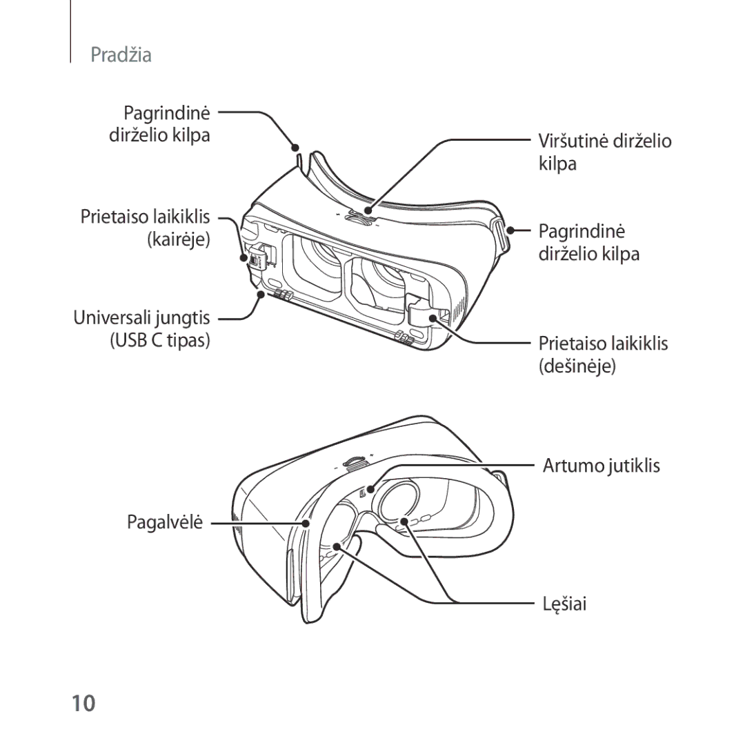 Samsung SM-R324NZAASEB manual Pagalvėlė Viršutinė dirželio kilpa 