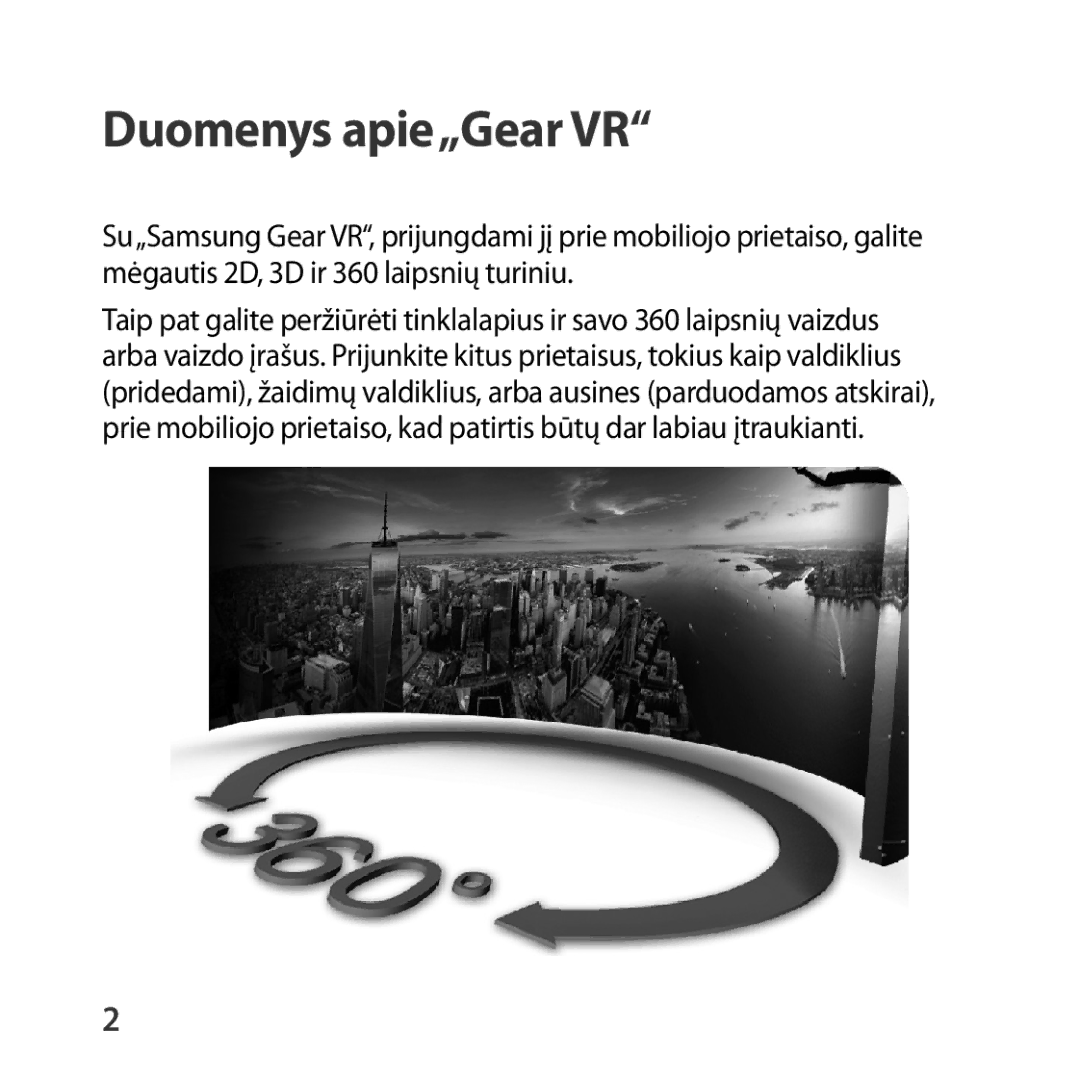 Samsung SM-R324NZAASEB manual Duomenys apie„Gear VR 