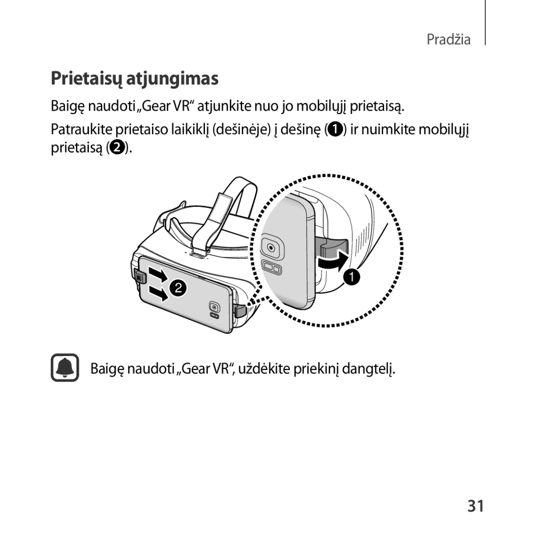 Samsung SM-R324NZAASEB manual Prietaisų atjungimas 