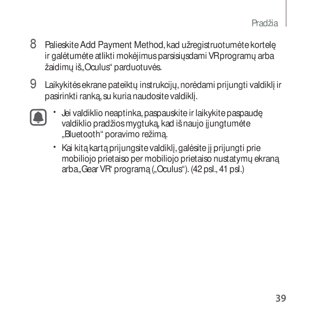 Samsung SM-R324NZAASEB manual Pradžia 