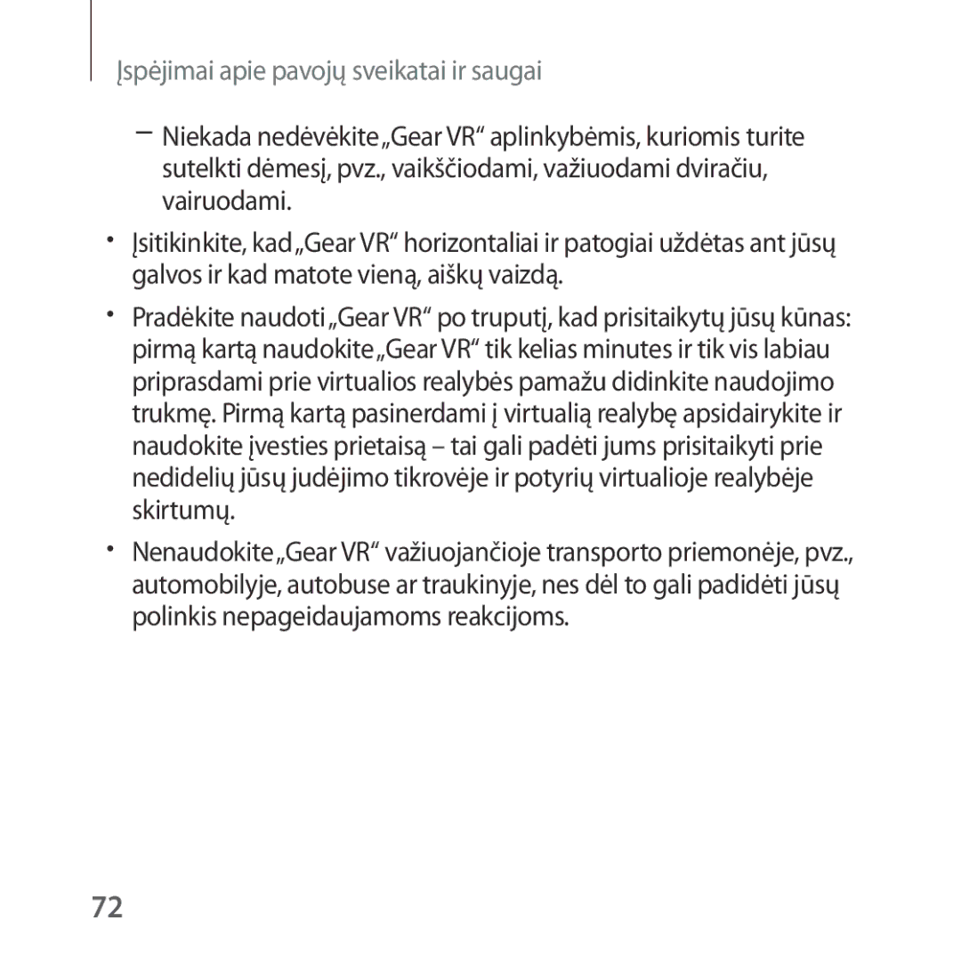 Samsung SM-R324NZAASEB manual Įspėjimai apie pavojų sveikatai ir saugai 