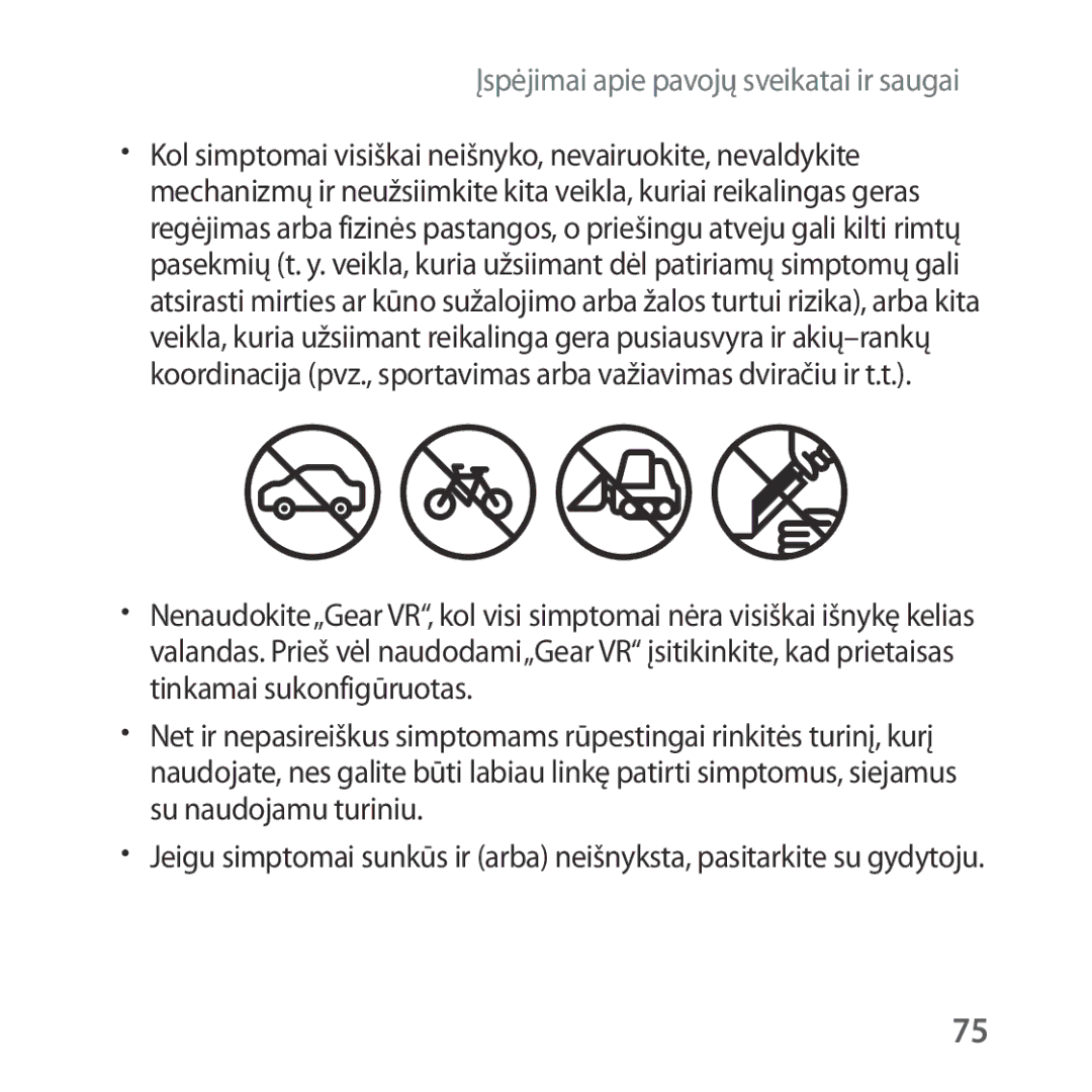 Samsung SM-R324NZAASEB manual Įspėjimai apie pavojų sveikatai ir saugai 