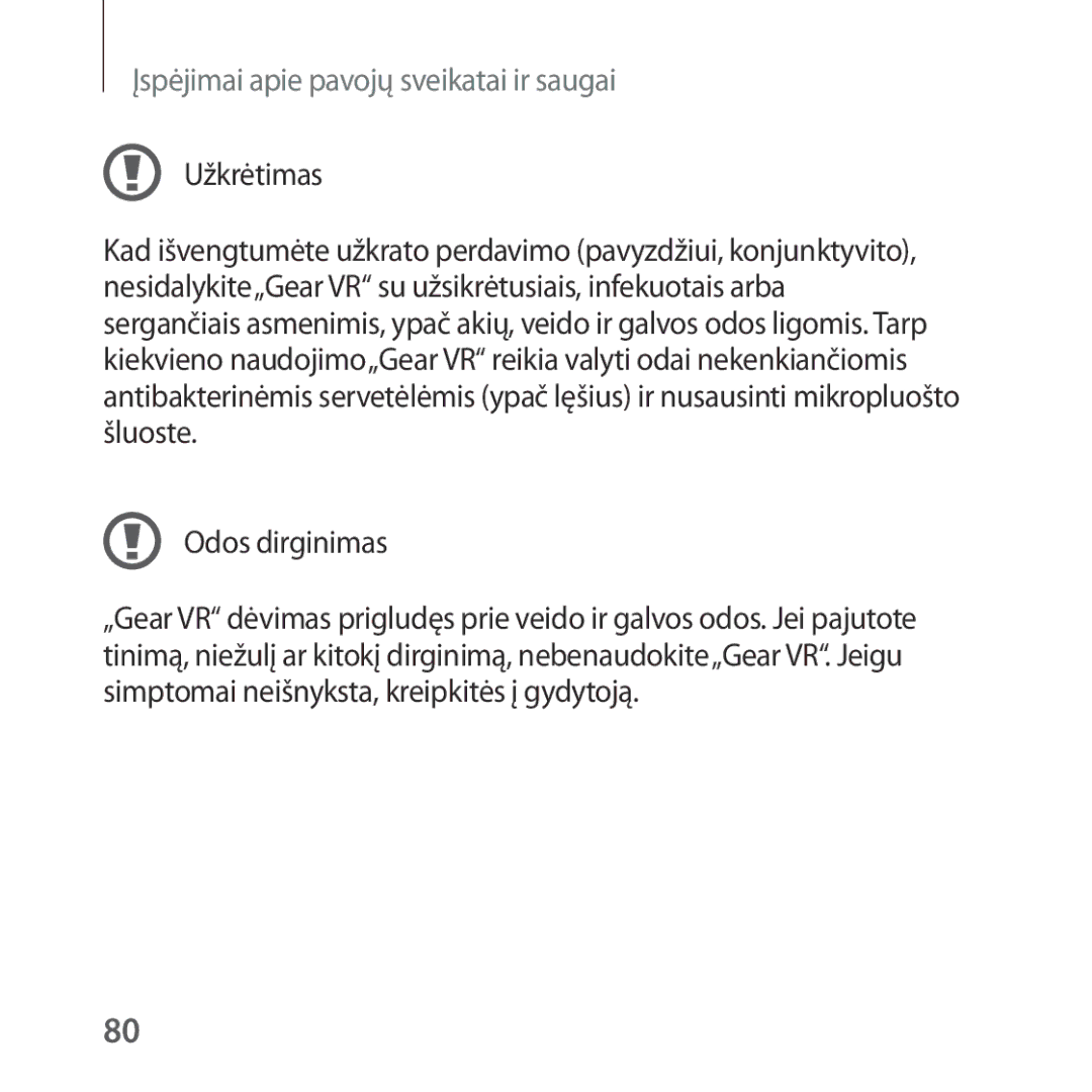 Samsung SM-R324NZAASEB manual Užkrėtimas, Odos dirginimas 