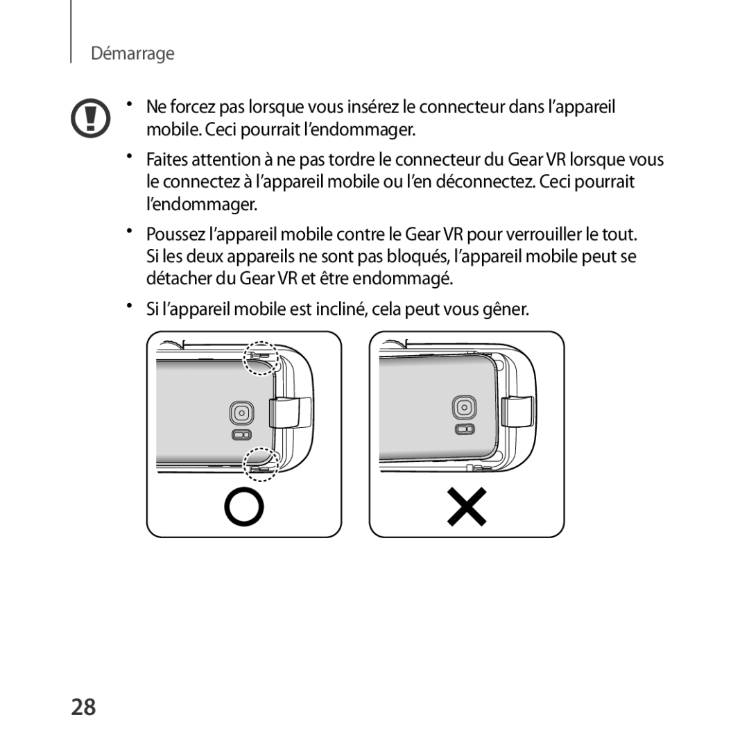 Samsung SM-R324NZAAXEF manual Si l’appareil mobile est incliné, cela peut vous gêner 