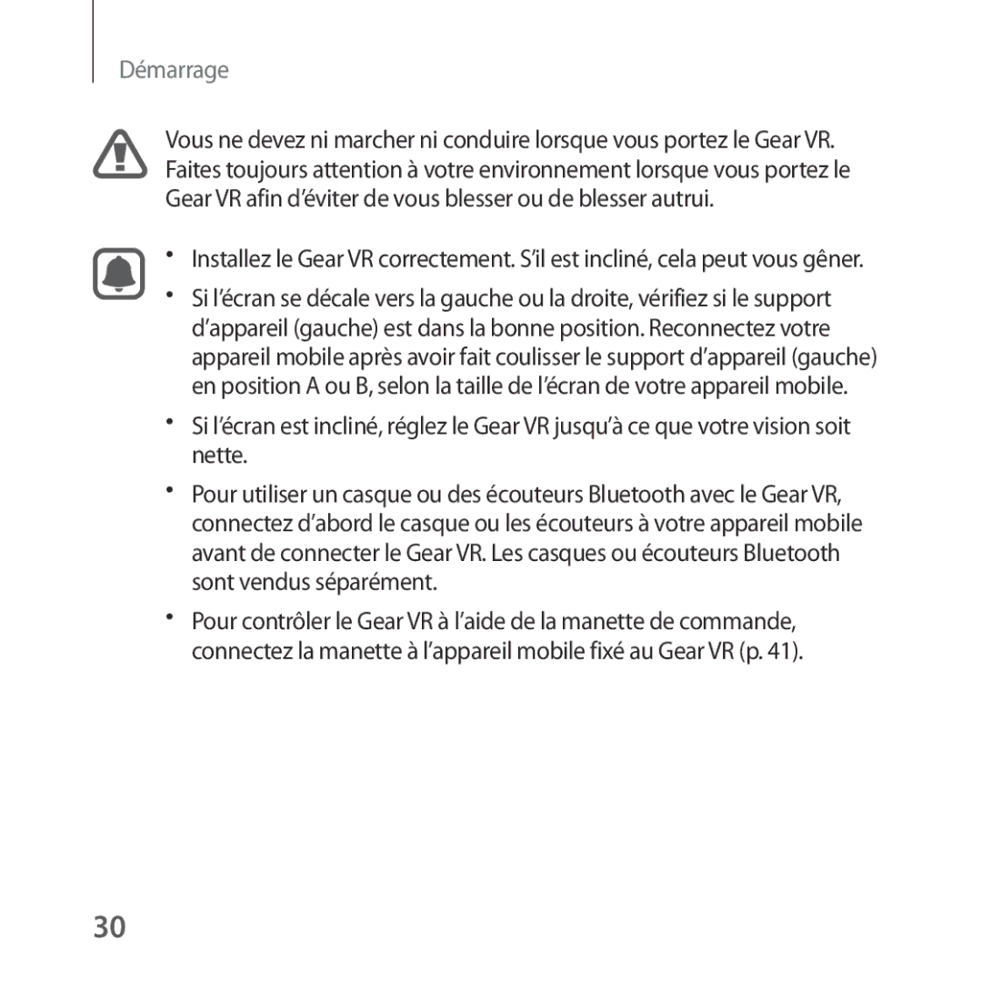 Samsung SM-R324NZAAXEF manual Démarrage 