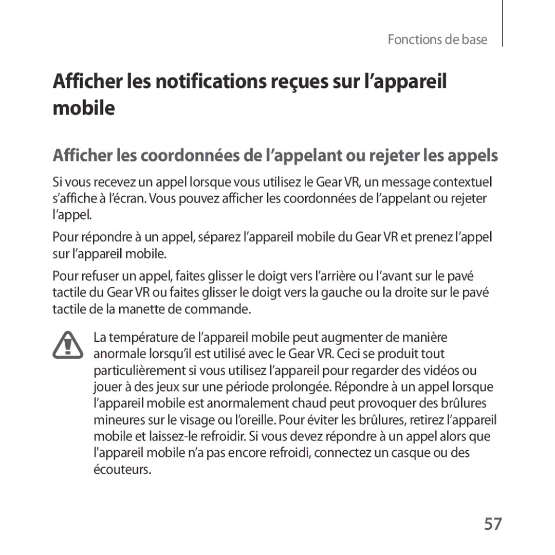 Samsung SM-R324NZAAXEF manual Afficher les notifications reçues sur l’appareil mobile 