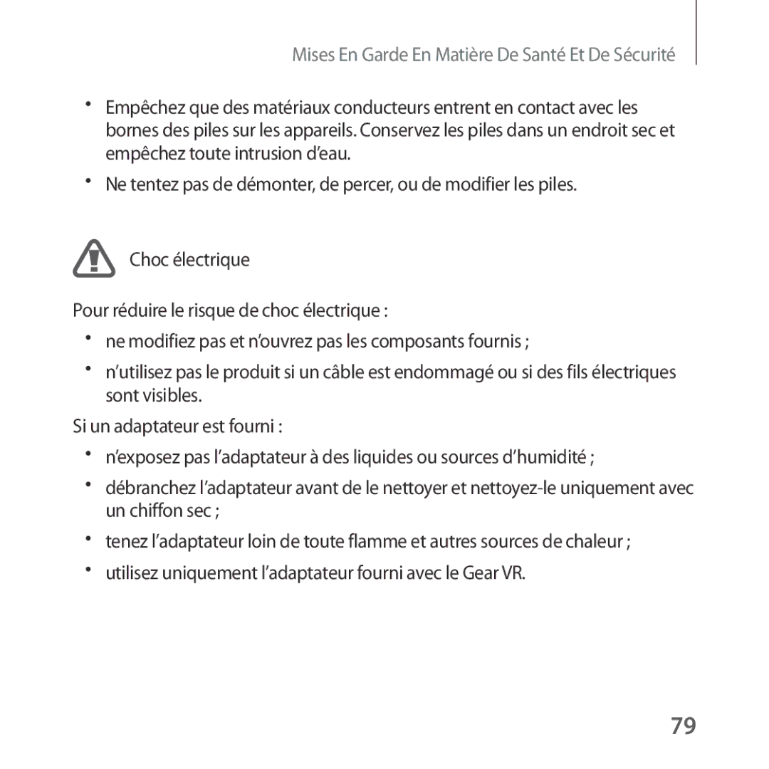 Samsung SM-R324NZAAXEF manual Mises En Garde En Matière De Santé Et De Sécurité 