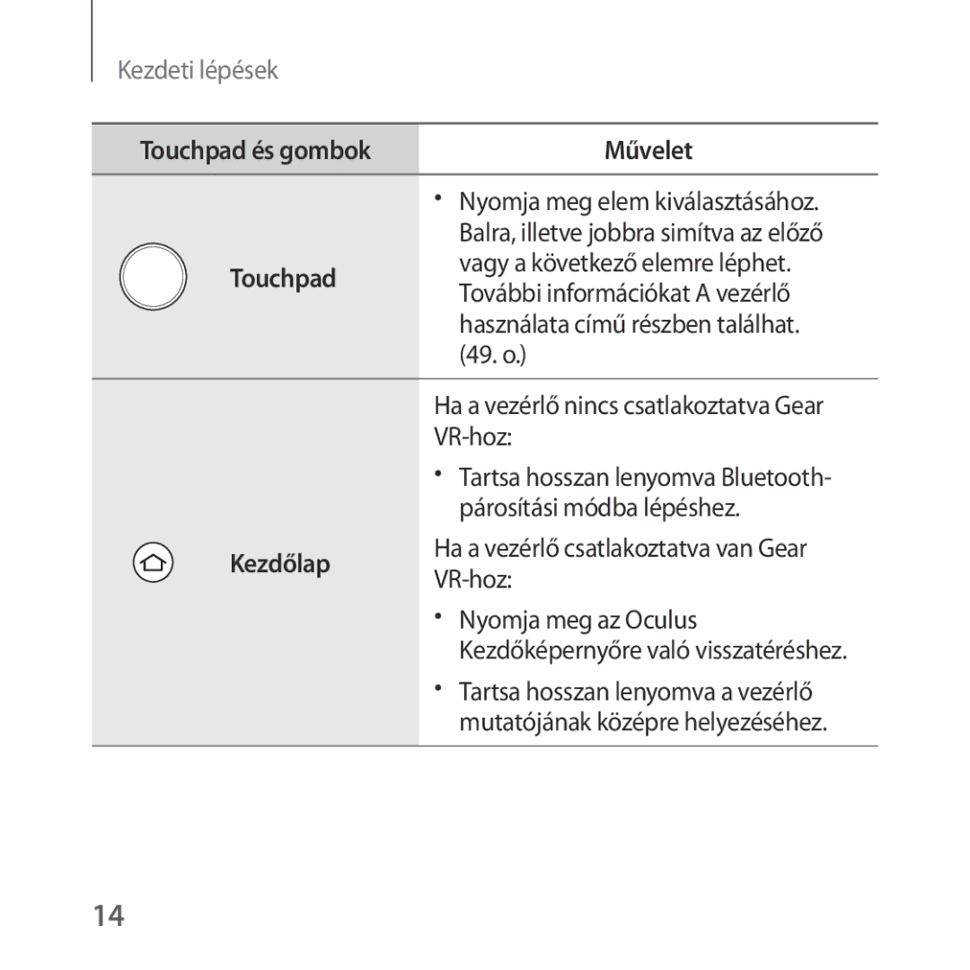 Samsung SM-R324NZAAXEH manual Vagy a következő elemre léphet, További információkat a vezérlő, 49. o, VR-hoz 