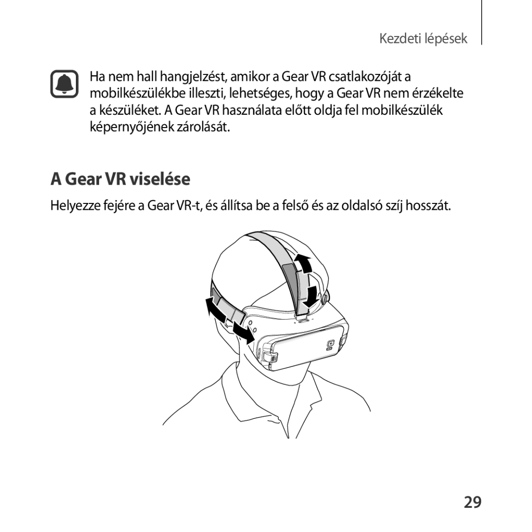 Samsung SM-R324NZAAXEH manual Gear VR viselése 