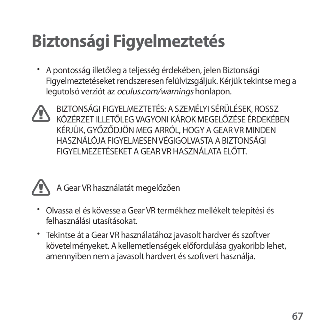 Samsung SM-R324NZAAXEH manual Biztonsági Figyelmeztetés 