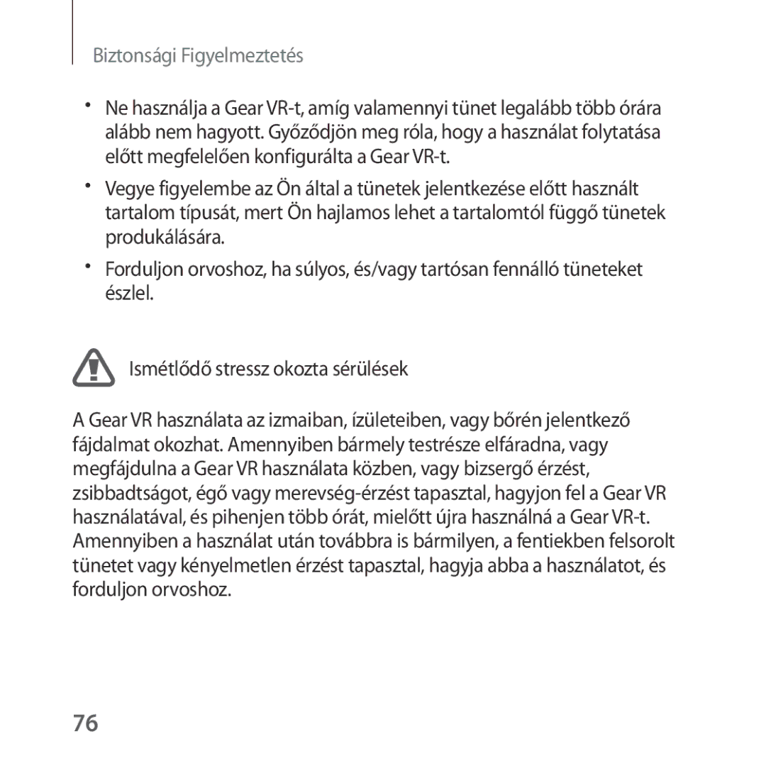 Samsung SM-R324NZAAXEH manual Biztonsági Figyelmeztetés 