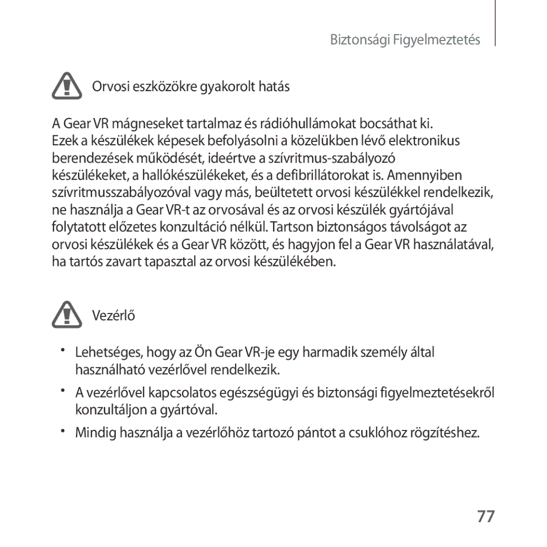 Samsung SM-R324NZAAXEH manual Orvosi eszközökre gyakorolt hatás 