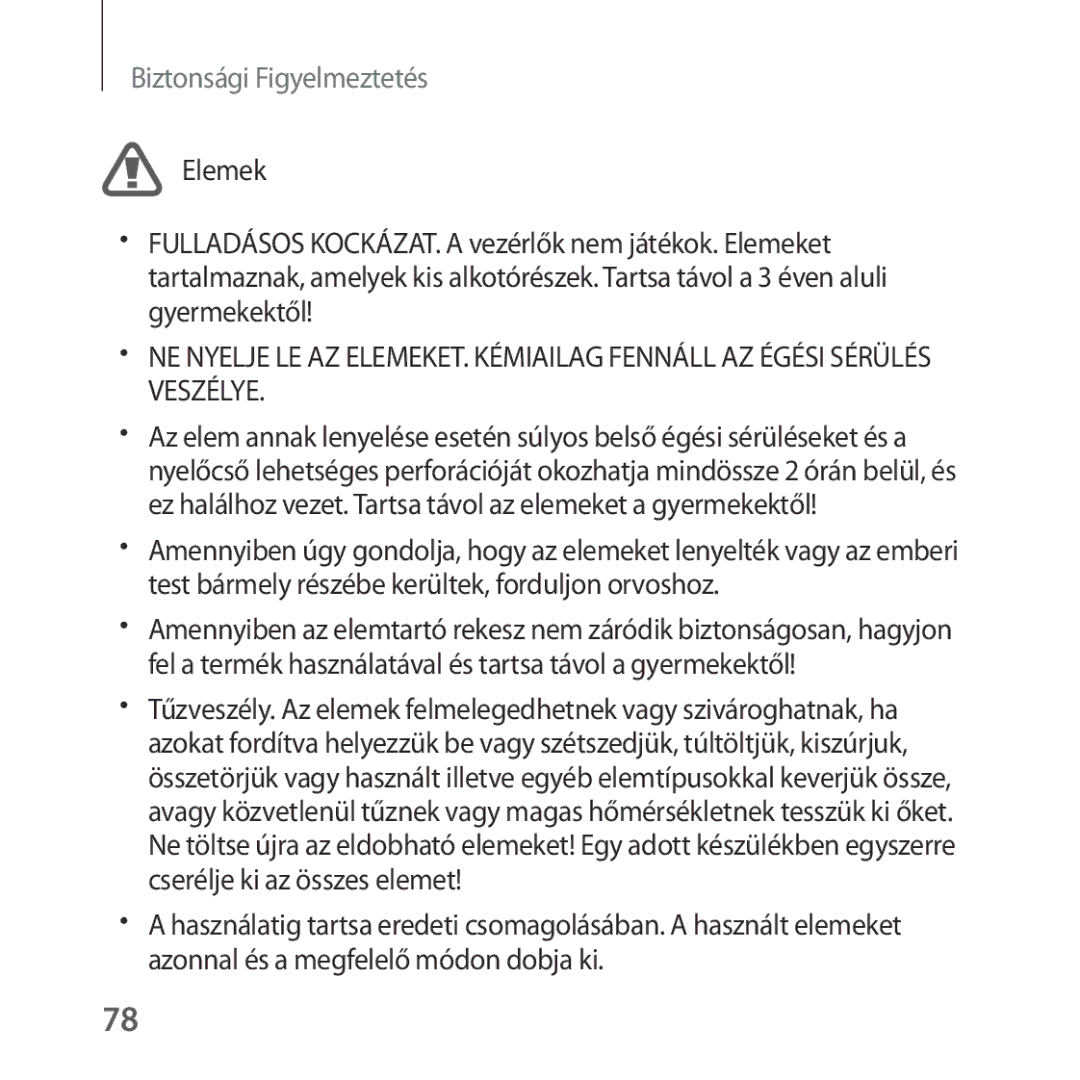 Samsung SM-R324NZAAXEH manual Biztonsági Figyelmeztetés 