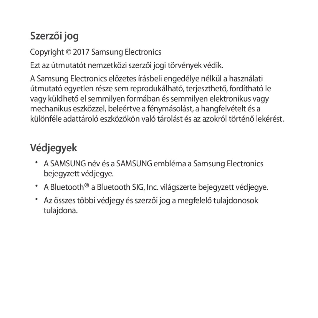 Samsung SM-R324NZAAXEH manual Szerzői jog 