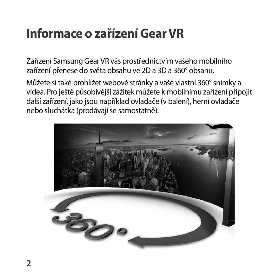 Samsung SM-R324NZAAXEZ manual Informace o zařízení Gear VR 