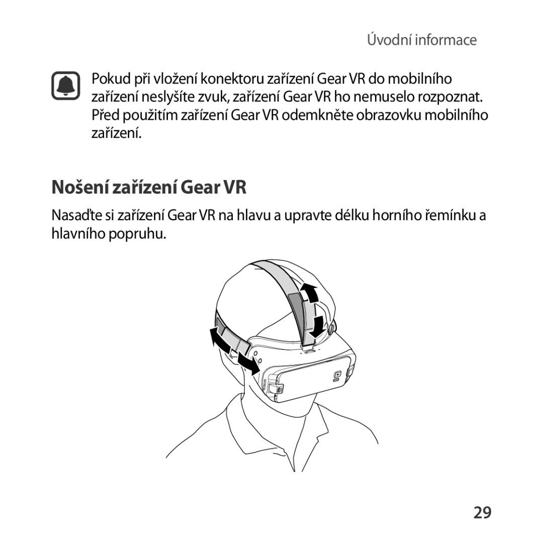 Samsung SM-R324NZAAXEZ manual Nošení zařízení Gear VR 